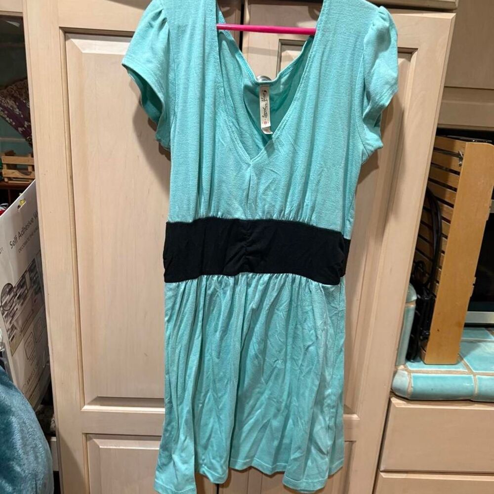 Anchor-blue Women's Blue and Green Dress babydoll vintage dress